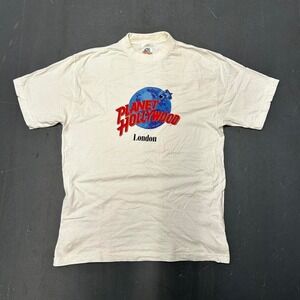 Vintage 90s planet Hollywood London graphic tee shirt tshirt Size L